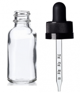 MBK Packaging 1OZ 30ml Clear Glass Bottle with Silver Lid