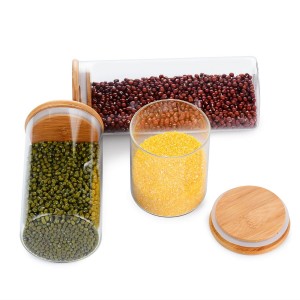 10OZ Premium Glass Stash Jar with POP Top Bamboo Lid