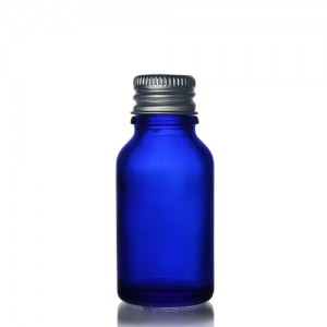 MBK 15ml Blue Small Glass Essential Oil Bottle with Silver Lid