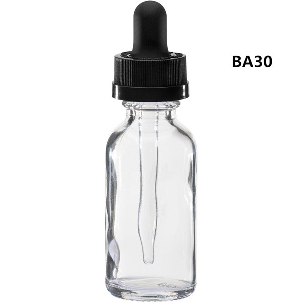 1OZ 30ml Flint Empty CBD Hemp Oil Glass Dropper Bottle with Plastic Lid Featured Image