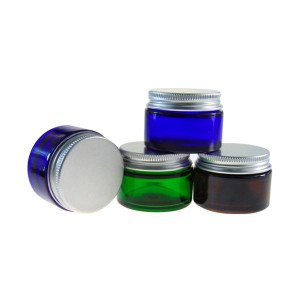MBK Packaging 30G Clear Cosmetic Glass Jar with Silver Aluminum Lid