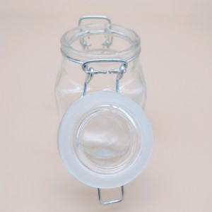 750ml Flint Square Glass Seed Storage Jar with Clip Lid