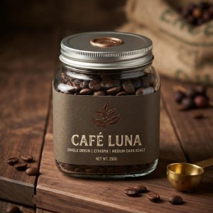 8OZ Square Glass Mason Jar for Coffee
