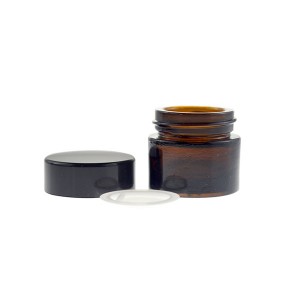 Manufacturer for Zinc Lid – MBK Packaging 10ml Empty Amber Glass Jar Refillable Cosmetic Face Cream Lip Balm Jar – Menbank