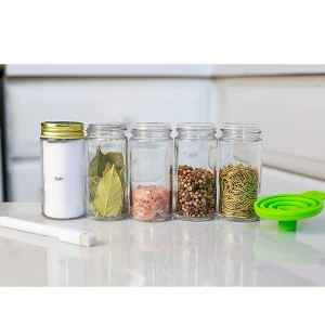 4OZ Mini Round Glass Spice Bottle with Shaker Lid