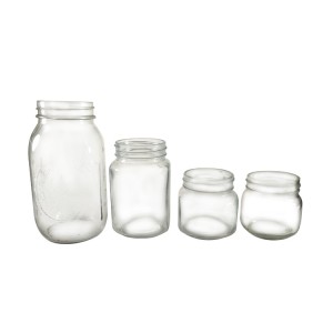 400ML Regular Square Glass Mason Coffee Jar with Wooden Lid