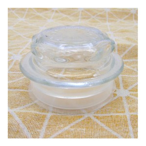 Vintage Embossed Crystal Dessert Jar Round