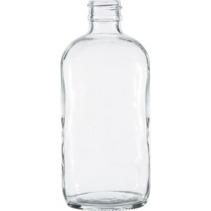 240ml Clear Glass Bottle with plastic screw lid