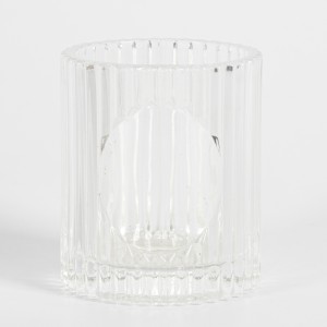 8OZ 9OZ Ribbed Glass Candle Jar
