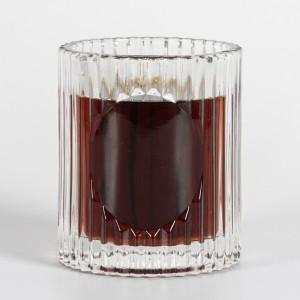 8OZ 9OZ Ribbed Glass Candle Jar