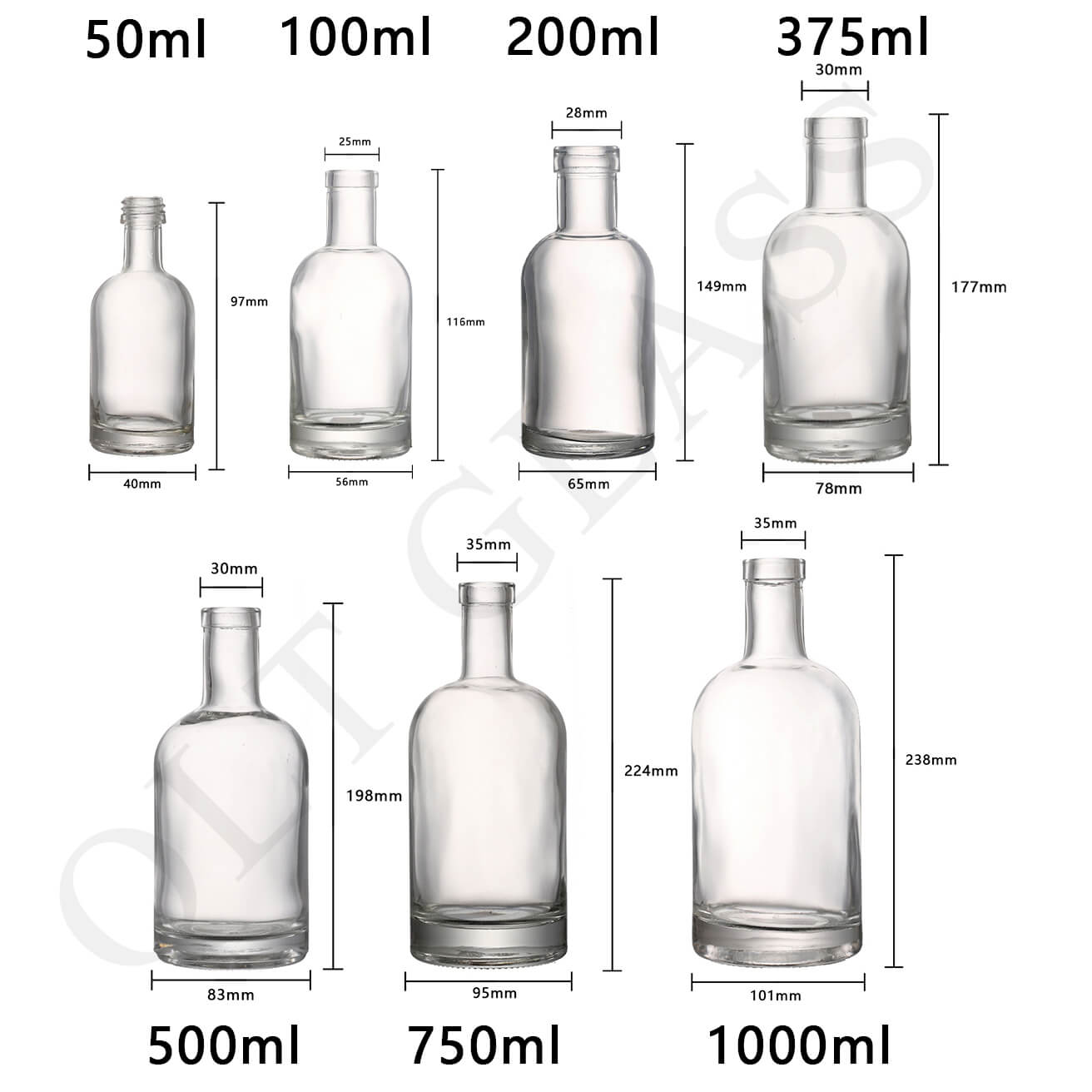 High Quality Glass Container - 250ml 500ml Flask Glass Vodka Bottle with Cork – Menbank