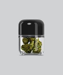 1oz Marijuana Glass Jar with Yellow Dome Cap