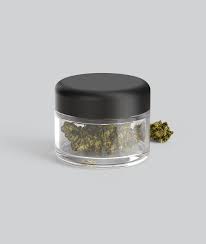 1oz Marijuana Glass Jar with Yellow Dome Cap