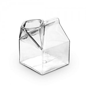 Creative Glass Novelty Milk Coffee Juice Cartons Creamer