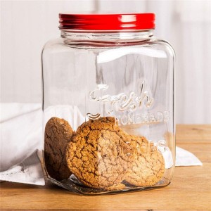Vintage  1 Gallon Square Glass Mason Jar with Lid
