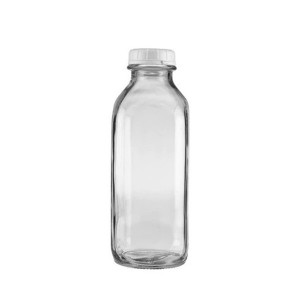 1000ml Clear Glass Milk Bottle with Plastic Lid