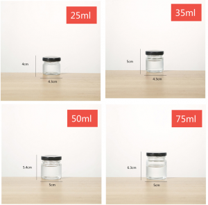 25ml 30ml Mini Glass Honey Jam Jar with Metal Lid