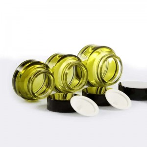 15g 30g 50g Olive Green Shoulder Cosmetic Glass Cream Jar