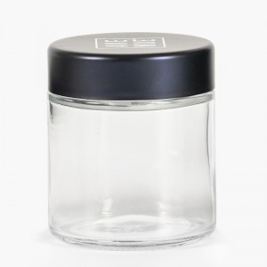 Wholesale 3oz Clear Glass Jar with Black CR Lid...