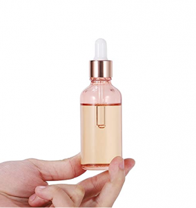 15ml Pink Glass Round Bottles with White Glass Dropper