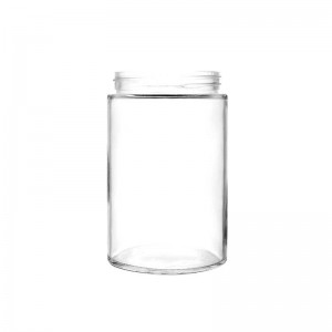 16 oz Clear Straight Sided Glass Cannabis Jar with CR Cap