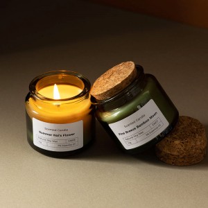 3oz Recycled Luxury Apothecary Glass Candle Jar with Cork