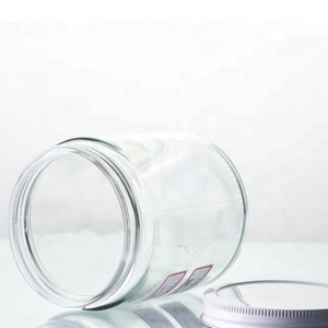 16oz Clear Straight Sided Round Glass Jar – 89-400 Neck