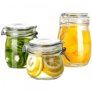 MBK Packaging 500ml Round Airtight Glass Clip Jar