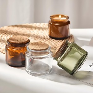 3oz Recycled Luxury Apothecary Glass Candle Jar with Cork