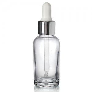 MBK 50ml Clear Glass Dropper Sample Bottle with Tamper Proof Lid