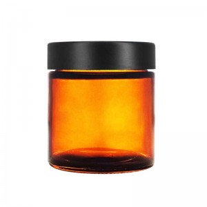 8OZ/240ml Amber Glass Jar with Smooth Childproof Lid
