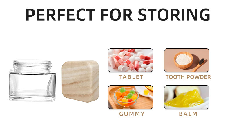 3oz Square Glass Container with Child Resistant Cap