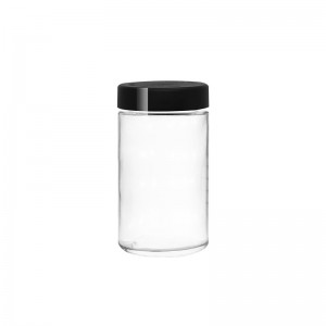 10 oz Airtight Cannabis Glass Container with Black CR Cap