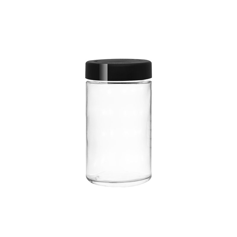 10 oz Airtight Cannabis Glass Container with Black CR Cap Featured Image