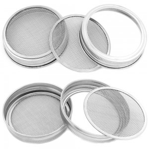16OZ Wide Mouth Glass Mason Seed Jar With Stainless Steel Sprouting Lids