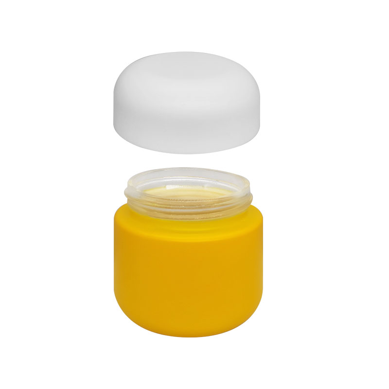 Yellow 2oz Glass Marijuana Jar with Dome Child Resistant Cap Featured Image