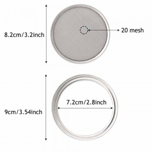 16OZ Wide Mouth Glass Mason Seed Jar With Stainless Steel Sprouting Lids