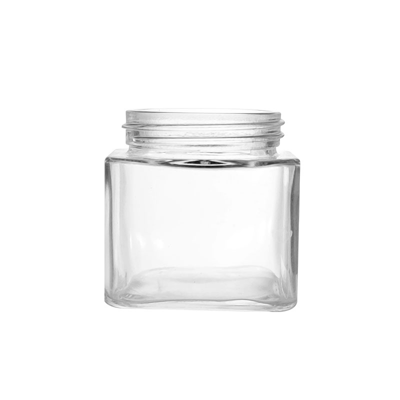 4 oz Clear Glass Square Jars with CR Caps Featured Image