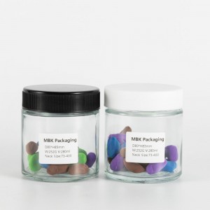 8 oz Cannabis Glass Container with Black CR Cap