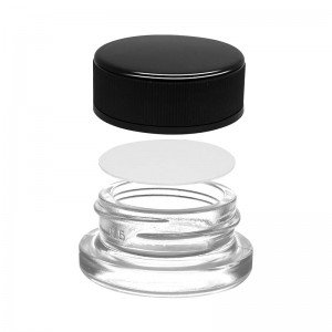 Clear 7g Concentrate Container Child Resistant Glass Jar