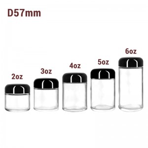 3 oz Clear Cannabis Glass Jar with Dome Child Resistant Lid
