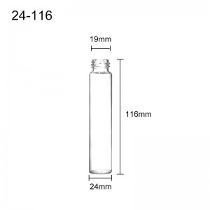 116 mm Clear Pre-roll Glass Tube With Child Resistant Black Cap