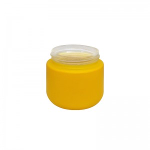 Yellow 2oz Glass Marijuana Jar with Dome Child Resistant Cap