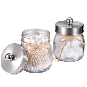 8 Year Exporter Small Mason Jar – Stainless Steel Mason Lid For Qtips Cotton Swabs – Menbank