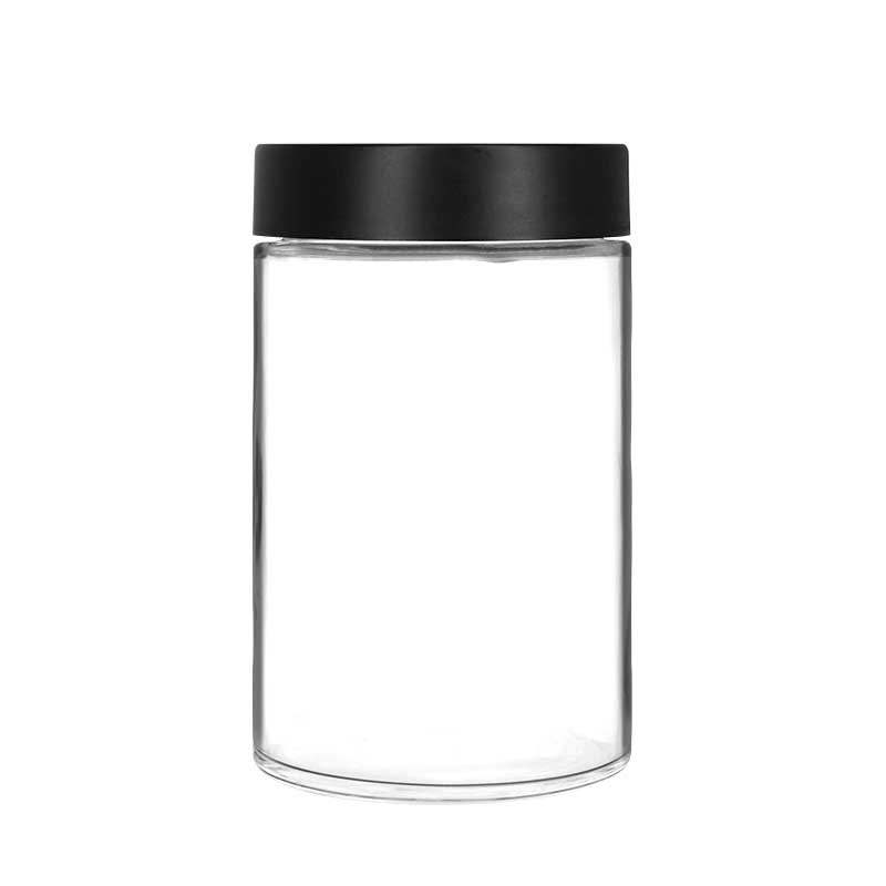 16 oz Clear Straight Sided Glass Cannabis Jar with CR Cap Featured Image