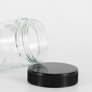8 oz Cannabis Glass Container with Black CR Cap