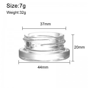 Clear 7g Concentrate Container Child Resistant Glass Jar