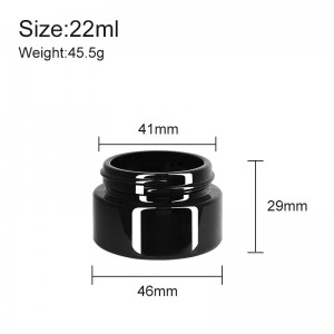 5 ML Glass Concentrate Jar Child Resistant Cap-Glossy Black