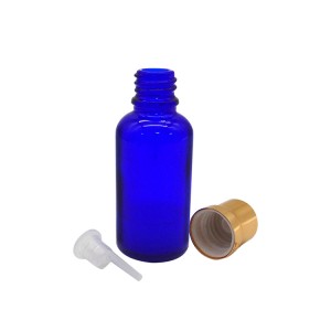 MBK 20ml Cobalt Blue Glass Bottle Outlet With Golden Alumite Cap