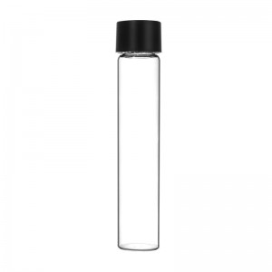 116 mm Clear Pre-roll Glass Tube With Child Resistant Black Cap